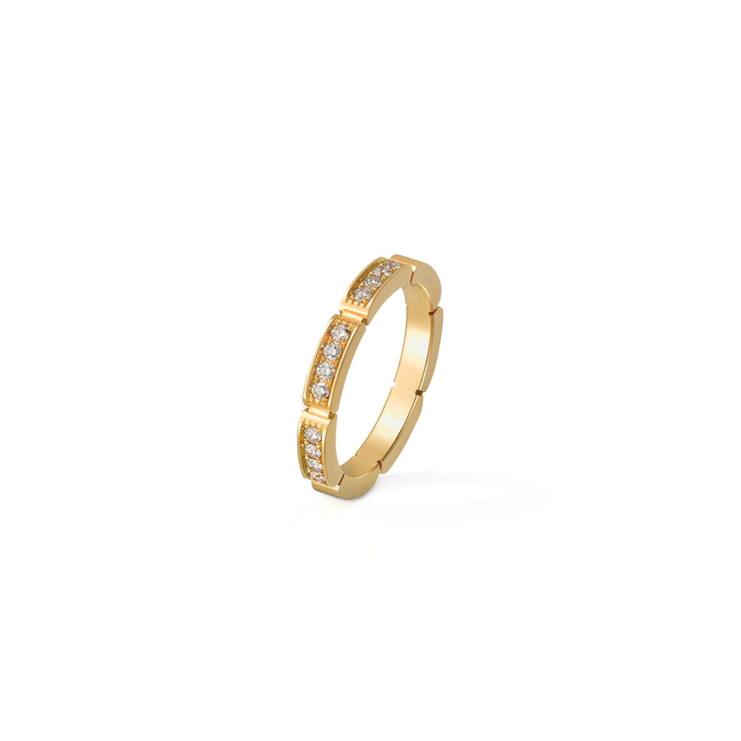 Ca*t1er maillon panthÈre wedding band, half-paved b4221100